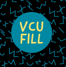 The VCU FILL Logo in a centered blue circle with yellow text