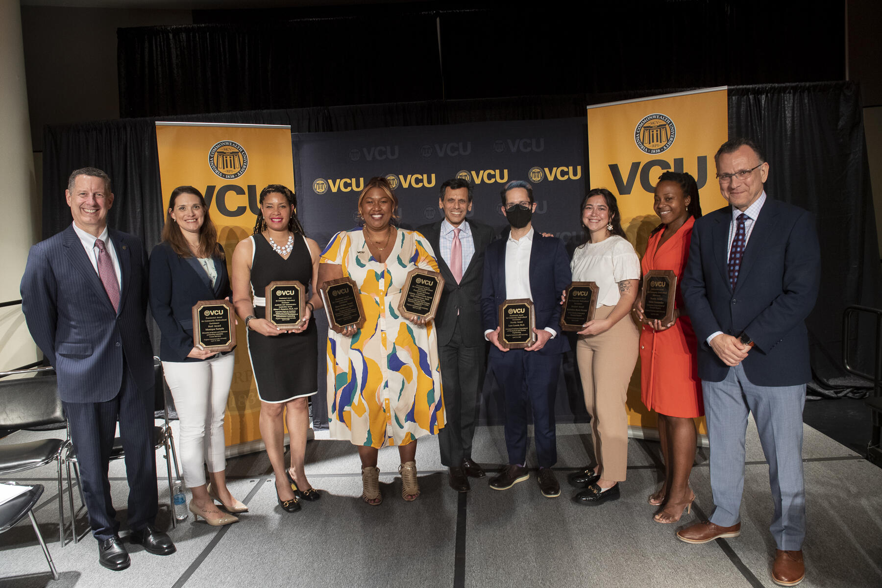 PACME award recipeitns 2023 pose for a photo with VCU leadership