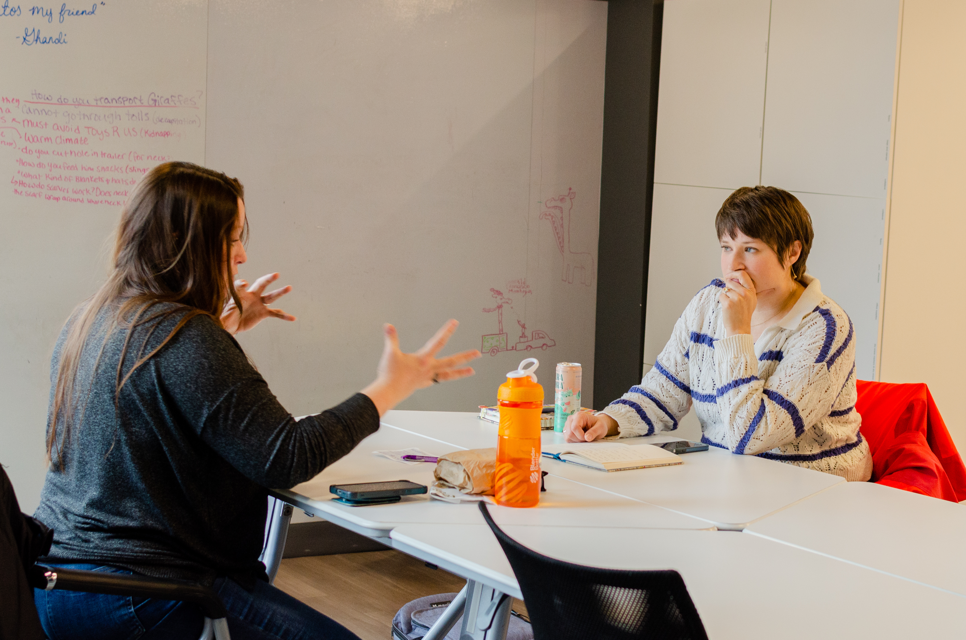 Student in one on one meeting with advisor