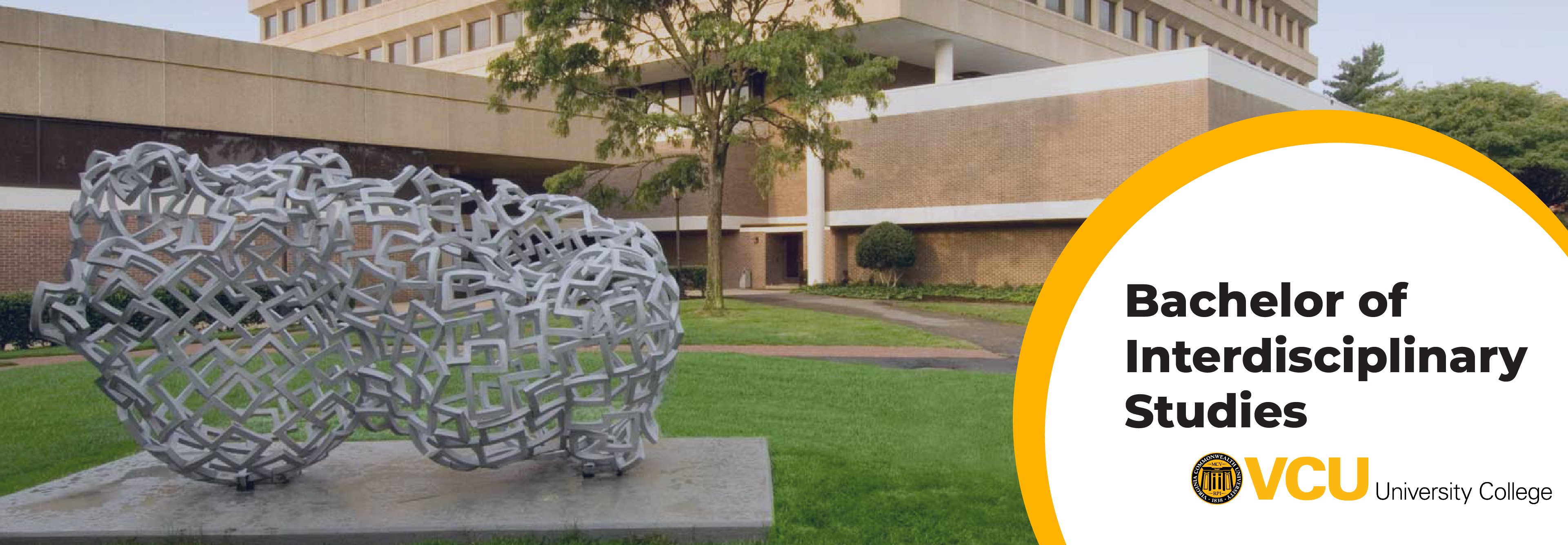 sculpture outside academic building